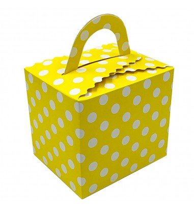 Cutie pătrată cu buline - galben