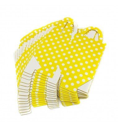 Cutie pătrată cu buline - galben