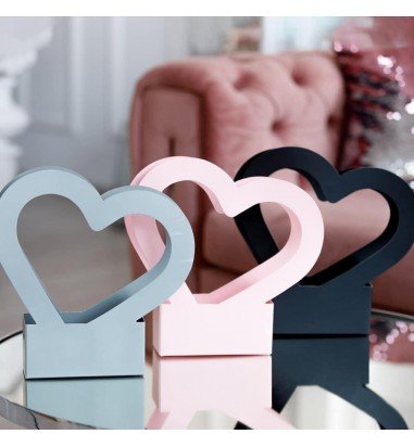 Cutii cu mâner inimă - roz (set 10 buc)