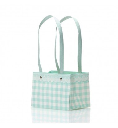 Cutii cu mâner model picnic - turcoaz...