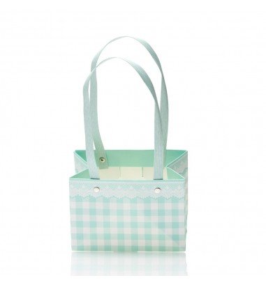 Cutii cu mâner model picnic - turcoaz...