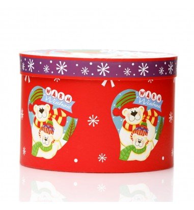 Set 3 cutii rotunde Crăciun - model...