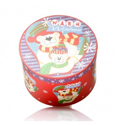 Set 3 cutii rotunde Crăciun - model...