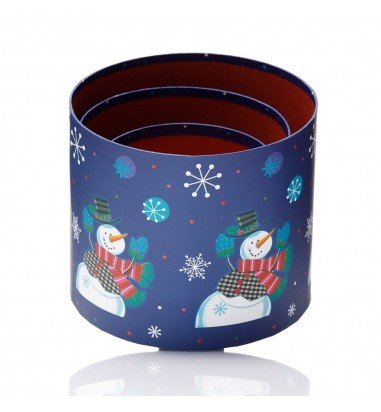 Set 3 cutii rotunde Crăciun - model...