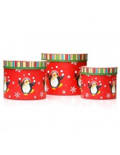 Set 3 cutii rotunde Crăciun...