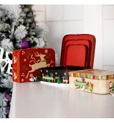 Set 3 cutii tip geantă Crăciun -...