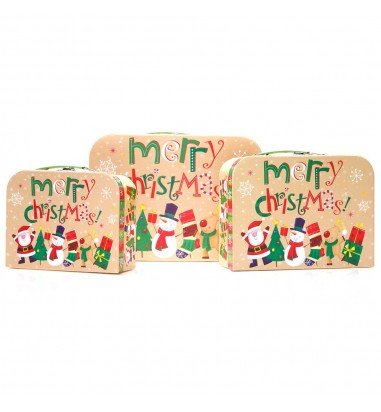 Set 3 cutii tip geantă Crăciun -...