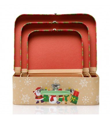Set 3 cutii tip geantă Crăciun -...