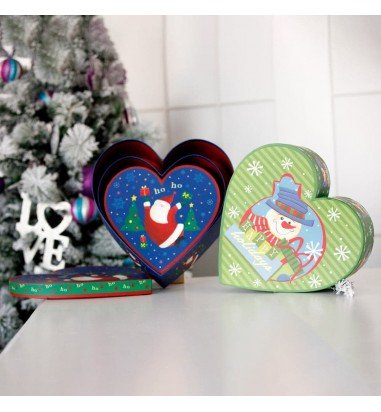 Set 3 cutii inimă de Crăciun – model...