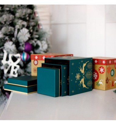 Set 3 cutii pătrate de Crăciun –...