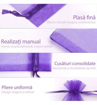 Săculeți organza cu șnur satin 7x9cm...