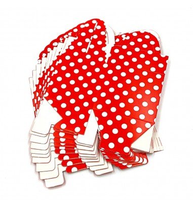 Cutie pătrată cu buline - roșu