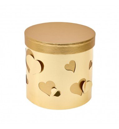 Set 3 cutii rotunde lucioase cu inimi...