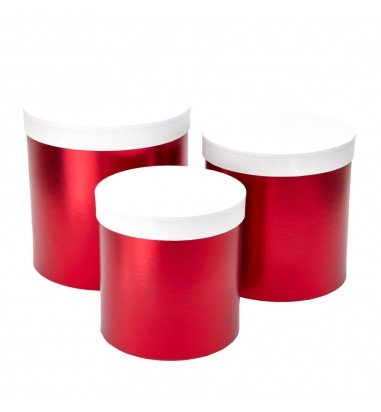 Set 3 cutii rotunde lucioase două...