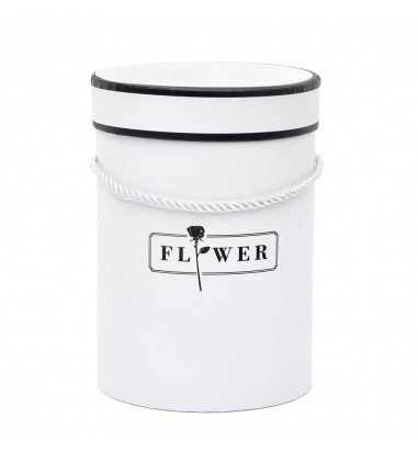 Cutie cilindrică mică cu mâner - alb