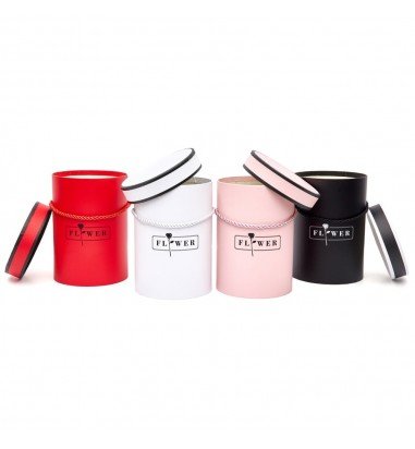 Cutie cilindrică mică cu mâner - alb