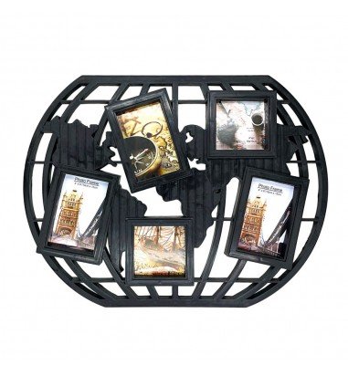 Ramă foto colaj neagră 5 poze - model...