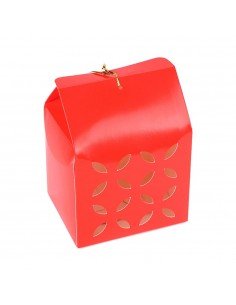 Cutie pătrată perforată - roșu