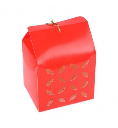 Cutie pătrată perforată - roșu