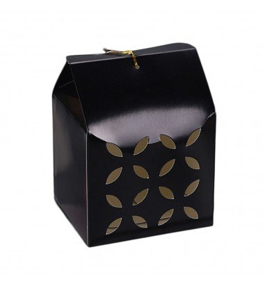 Cutie pătrată perforată - negru