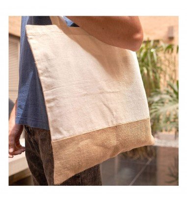 Sacoșă ecologică din bumbac și iută
