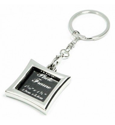 Breloc metalic inserție foto - pătrat