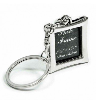 Breloc metalic inserție foto - pătrat