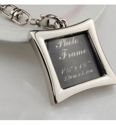 Breloc metalic inserție foto - pătrat