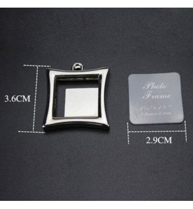 Breloc metalic inserție foto - pătrat