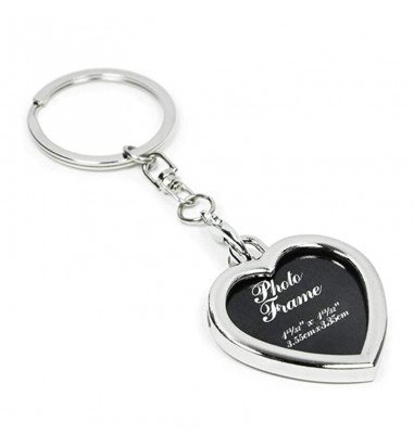 Breloc metalic inserție foto - inimă
