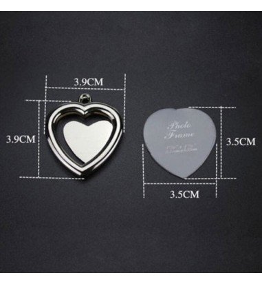 Breloc metalic inserție foto - inimă