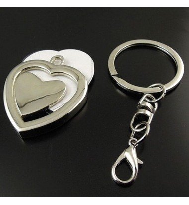 Breloc metalic inserție foto - inimă