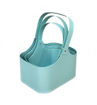 Set 3 coșulețe rotunjite cu mâner -...