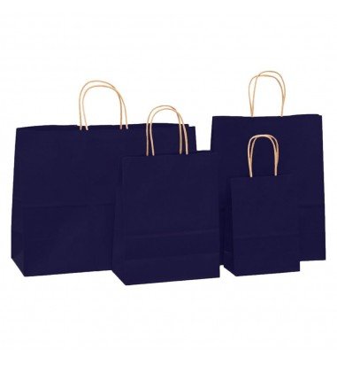 Sacoșă kraft albastră 41x12x32cm