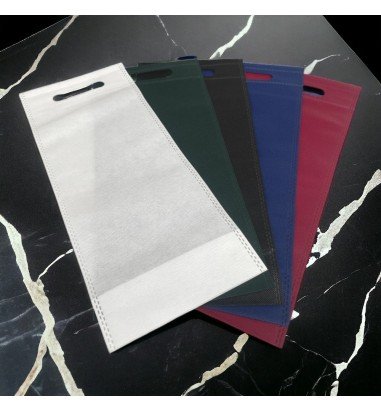 Sacoșă din textil pentru sticle - negru