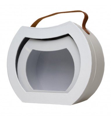 Set 2 cutii rotunjite cu mâner maro...