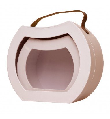 Set 2 cutii rotunjite cu mâner maro...