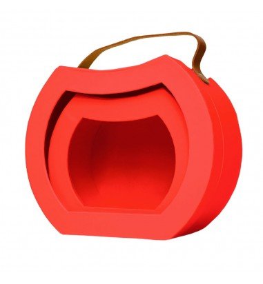 Set 2 cutii rotunjite cu mâner maro...