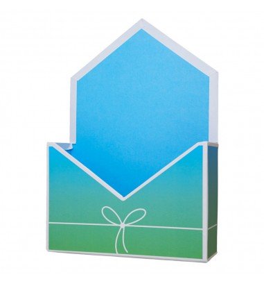 Cutie solidă tip plic cu fundiță - bleu