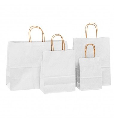 Sacoșă kraft albă 41x12x32cm