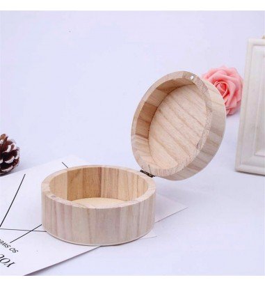 Cutie rotundă din lemn medie 11,5x6cm