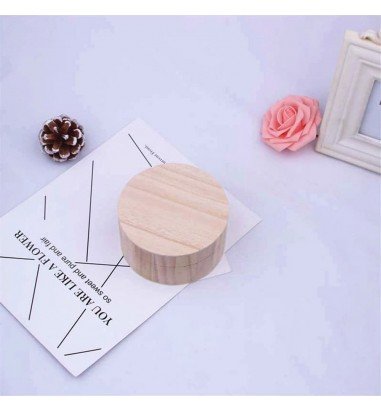 Cutie rotundă din lemn medie 11,5x6cm