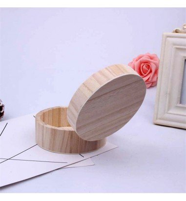 Cutie rotundă din lemn medie 11,5x6cm