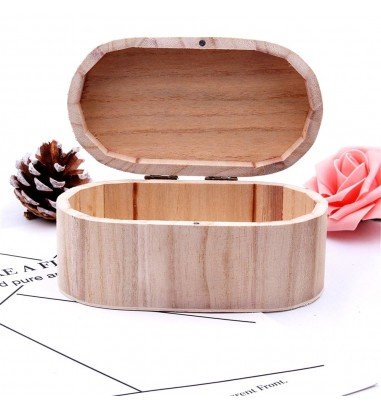 Cutie ovală din lemn medie 15x8x6cm
