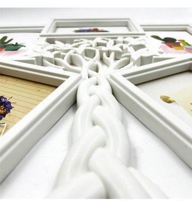 Ramă foto colaj 5 poze albă- model...