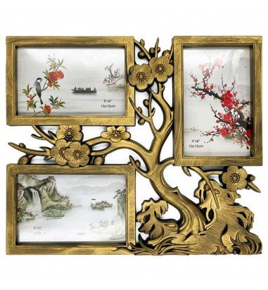 Ramă foto colaj 3 poze - model Cireș