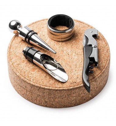 Set 4 accesorii vin în cutie de plută