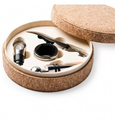 Set 4 accesorii vin în cutie de plută