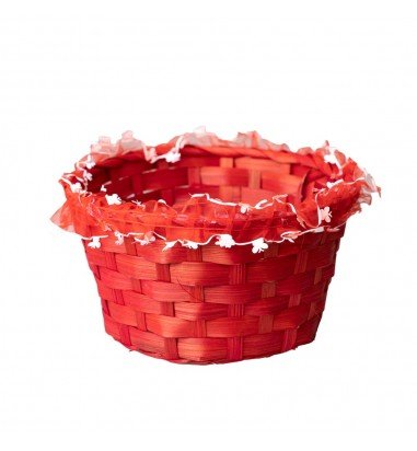 Coșuleț mediu ratan rotund cu mâner...