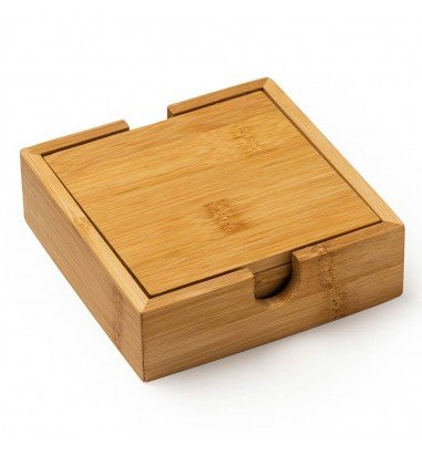 Set de 4 suporturi de pahar din bambus